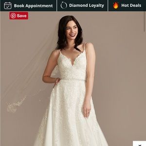 NWT David’s Bridal Wedding Dress in size 8. Ended up buying another dress.